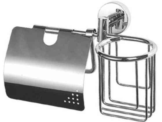 Тримач для туалетного паперу з кришкою та кошиком Zerix AFB-0103-1 Харків