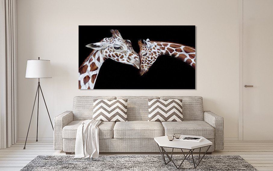 Картина полотно у вітальню / спальню    Закохані Жирафки    MLP_405 ( 60х30см ) 90х180см Київ - фото 2