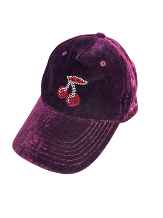 Кепка вельветова з блискітками "Вишня" Рівне