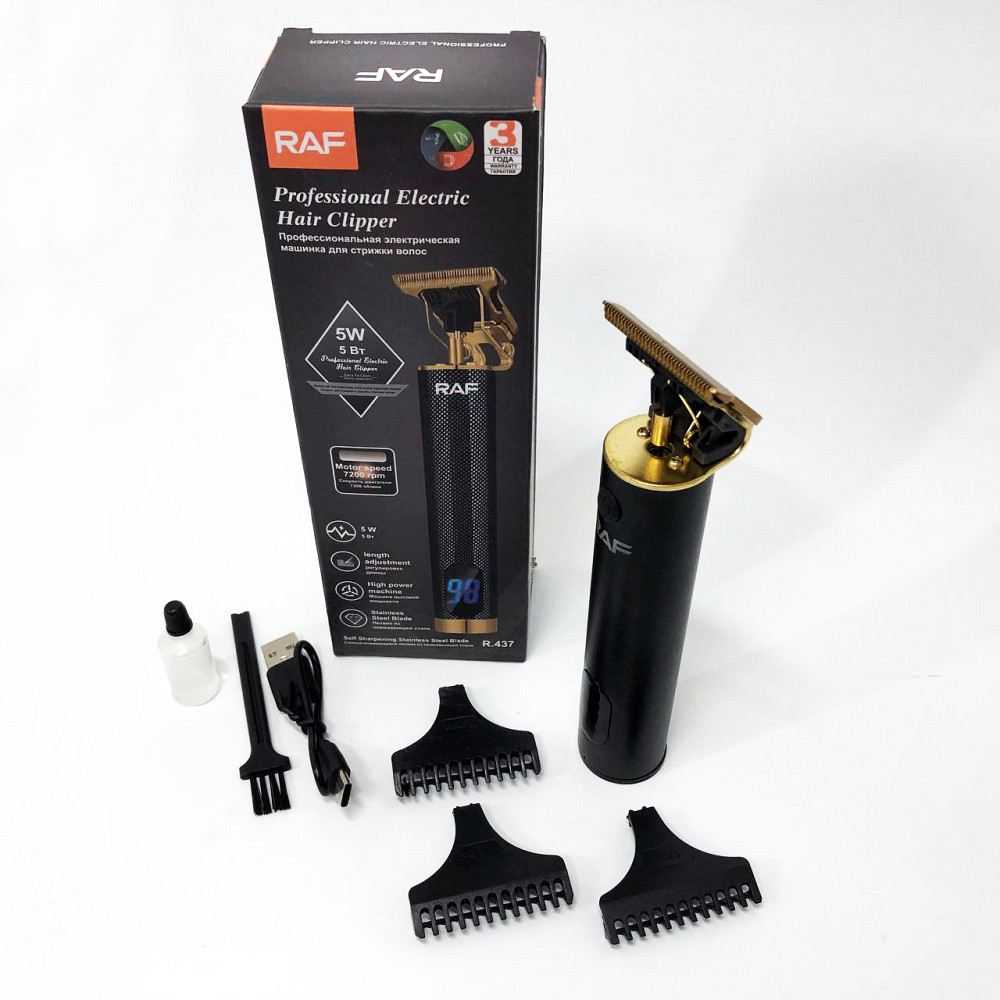 Машинка для стрижки аккумуляторная с насадками RAF R.437, Парикмахерские машинки профессиональные HS-21 Львов - изображение 10