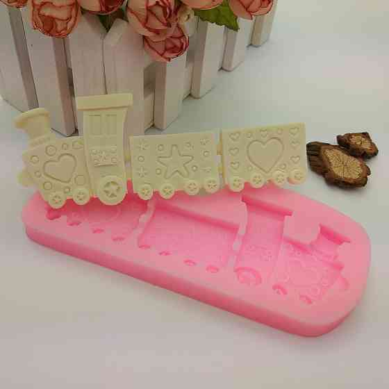 Молд силиконовый Паровоз 138 на 60 мм розовый Киев