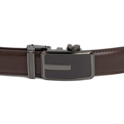 Ремень Vintage Мужской тонкий c пряжкой автомат Коричневый (20308) Винница - изображение 6