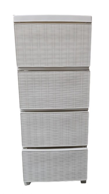 Комод пластиковий "Ротанг" 4 яруси 86*43*34см, R-Plastic, білий Одеса - фото 5