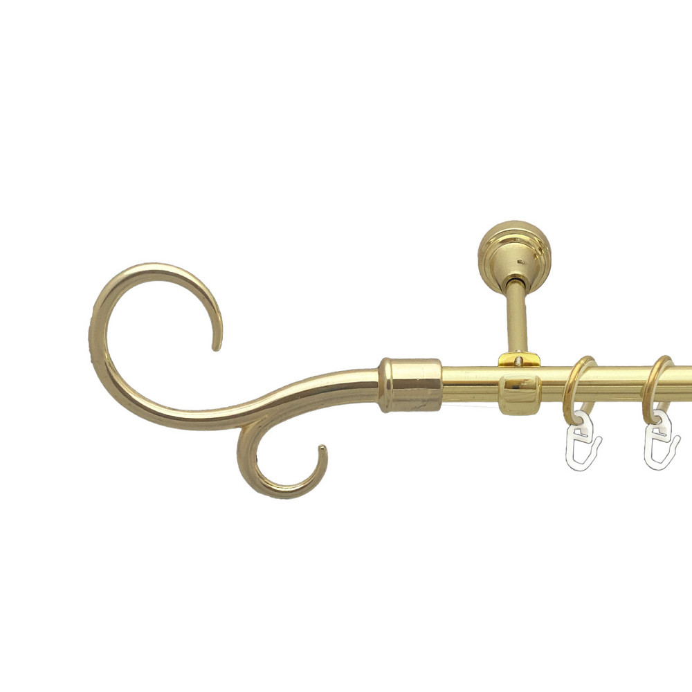 Карниз Orvit Гак Подвійний металевий однорядний відкритий Золото 16 мм 200 см (00-00014044) Львов - изображение 1