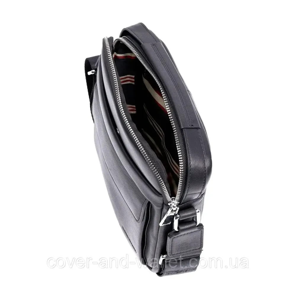 Фірмова чоловіча сумка-барсетка з натуральної шкіри Marco Coverna 7706 black Київ - фото 3