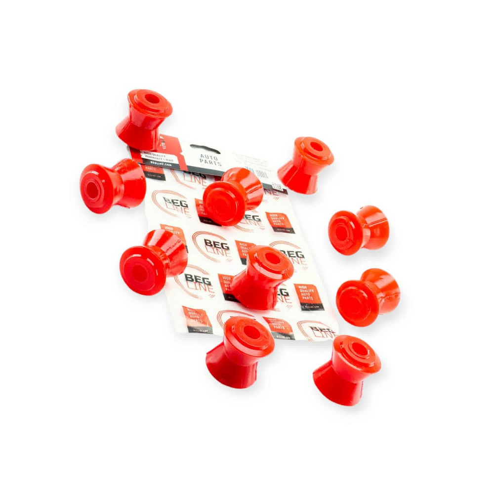 Втулка тяг 2101-2107, 2121 поліуретан червоні все більші (к-кт 10 шт) реактивних Мукачево - фото 1