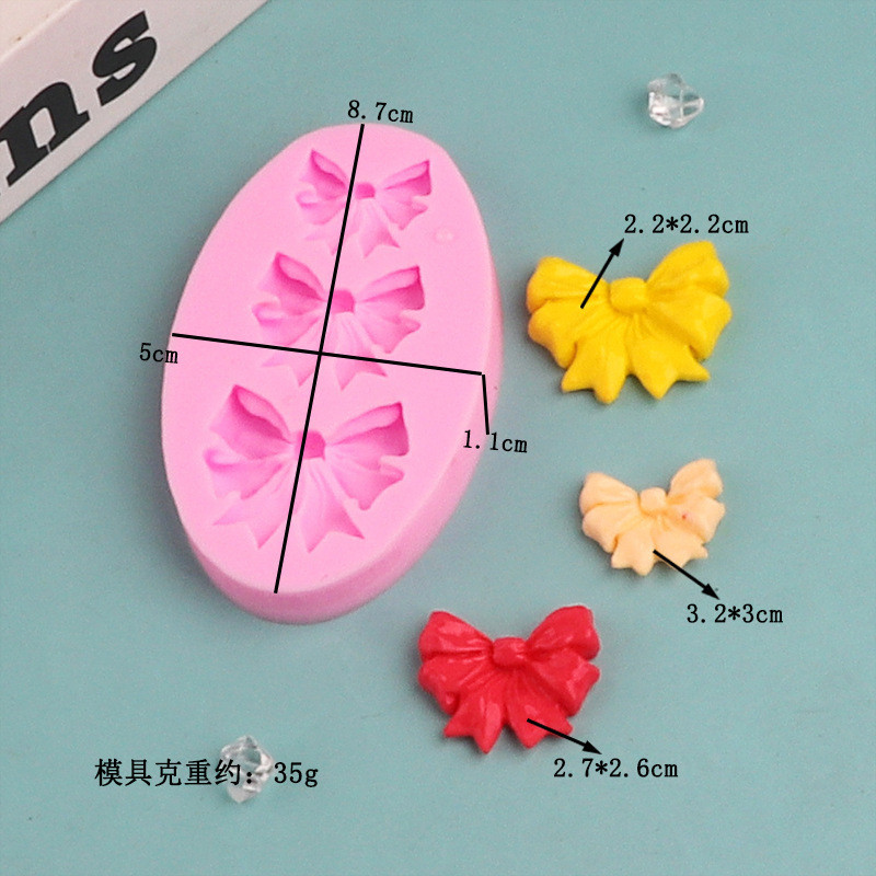 Молд силиконовый Бантики 50 на 87 мм розовый Киев - изображение 2
