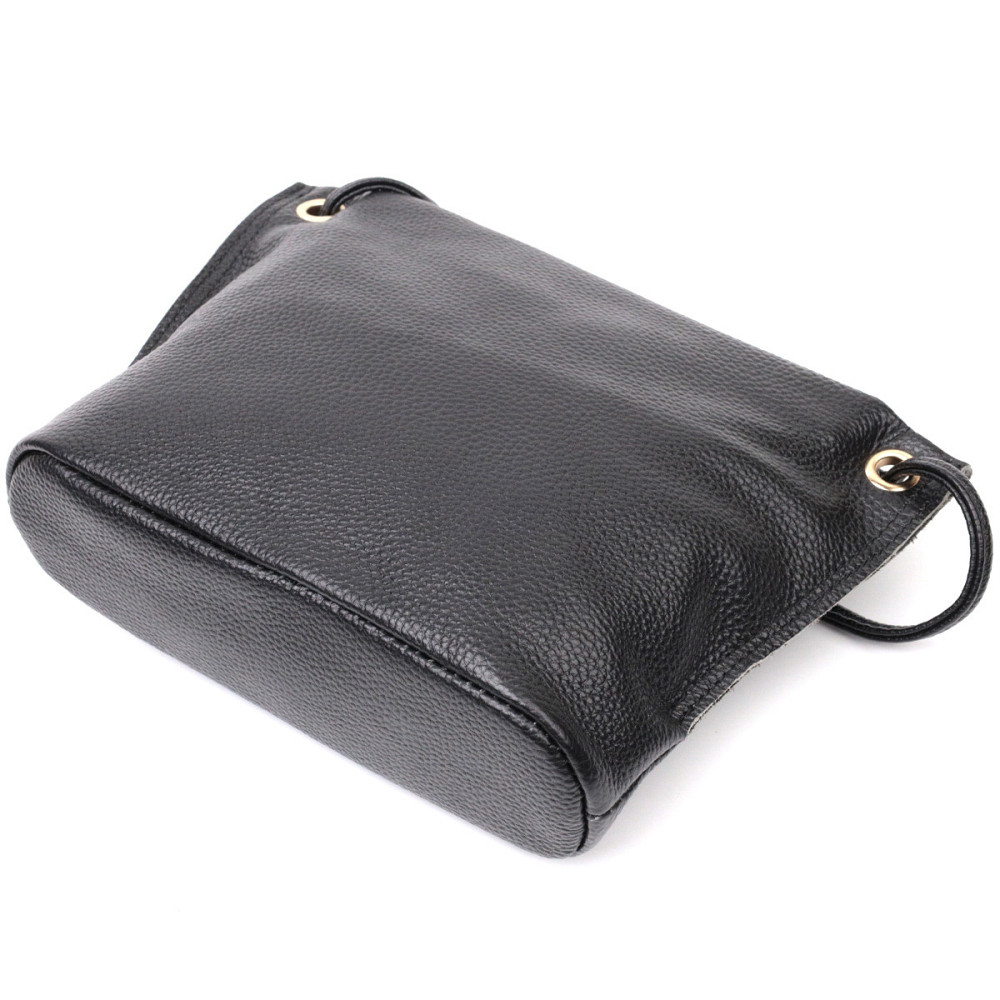 Женская трапециевидная сумка из натуральной кожи Vintage 22395 Черная Киев - изображение 5