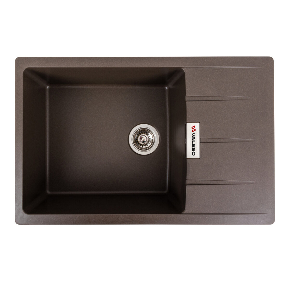 VALESO Гранітна мийка для кухні VALESO 7850 ROMA матова Темна скеля Київ - фото 1