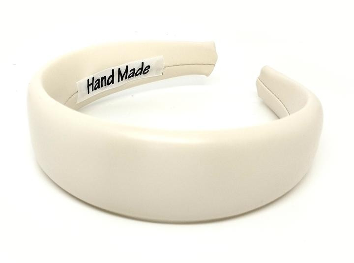 Обруч для волосся чалма екошкіра стильний молочний Київ - фото 1