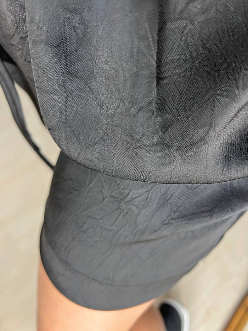 Шорти жіночі A-N 25175 вільний крій шовкові жатка талія на резинці шнурок короткі чорні, чорний, L Київ - фото 10