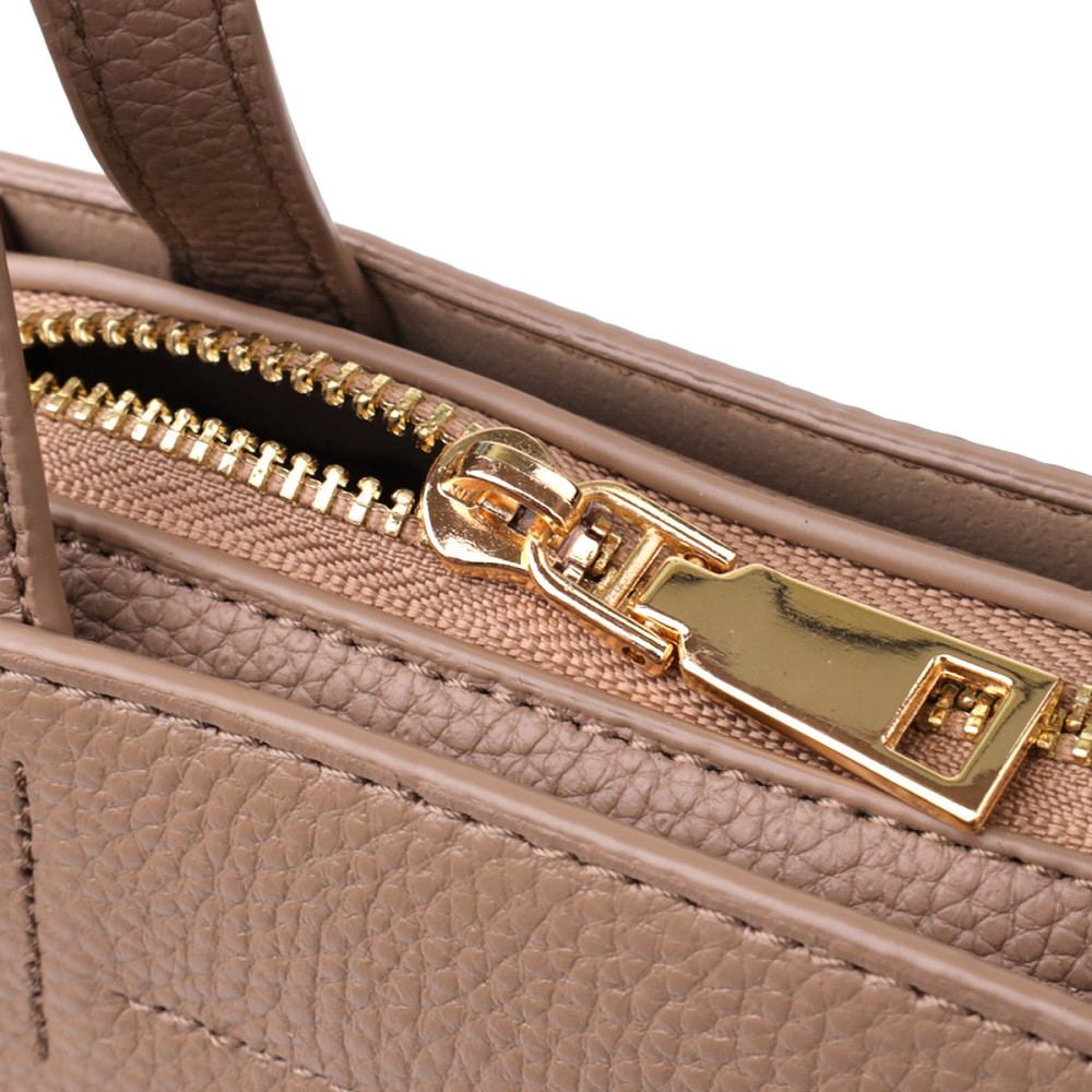 Стильна сумка жіноча з натуральної шкіри у формі трапеції Vintage 22918 Бежевий Київ - фото 5