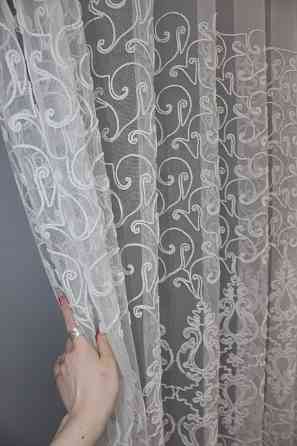 Тюль VR-Textil 1414т Фатин с вышивкой Белый 300х270 см (42-0207) Киев