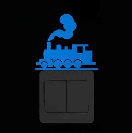 Фосфорная наклейка Паровоз 10 на 10 см голубой Киев