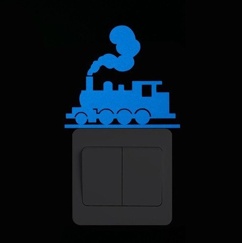 Фосфорная наклейка Паровоз 10 на 10 см голубой Киев - изображение 3