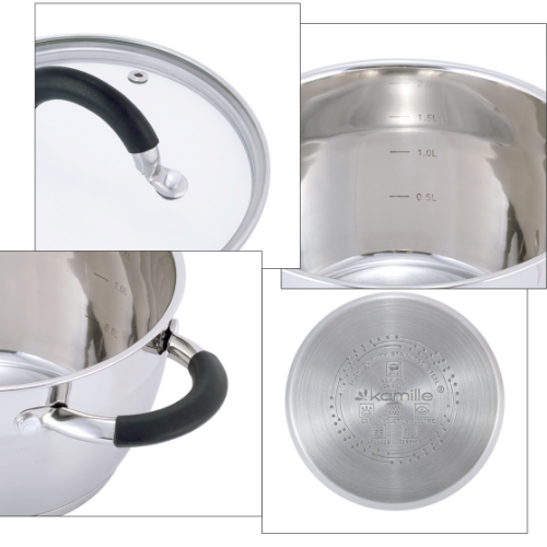 Набір каструль 4 предмети (каструлі 2,1/2,9л) нержавіюча сталь 5753 KAMILLE Житомир - изображение 8