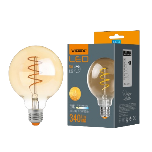 Лампа G95 5W E27 2200К 220V Filament ASD LED Videx Житомир