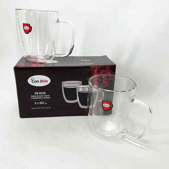 Набор чашек для кофе с двойным дном Con, Прозрачная чашка с двойным дном Кружка FS-47 Ивано-Франковск