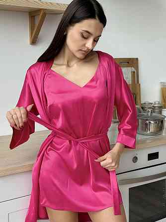 Шелковая ночная рубашка Малиновый XS/S Харьков