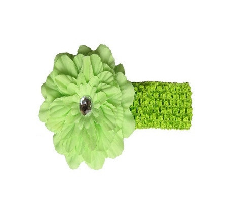 Дитяча салатова пов'язка - квітка 12см, окружність 28-50см Київ - фото 1