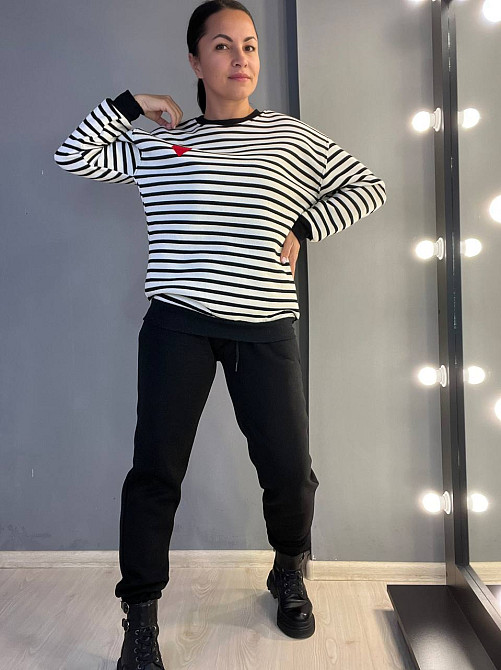 Штаны женские ENJOY 2925 спортивные джоггеры на резинке утепленные на флисе черные, черный, S Киев - изображение 4