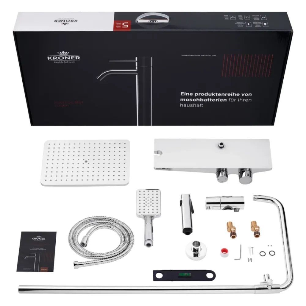 Душова система пристінна Kroner KRP Armada - W066 з гігієнічним душем Київ - фото 9