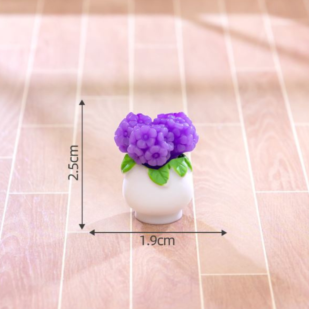 Мініатюрний вазон з квітами для мініатюр, макетів, флораріумів, поробок і творчості Бузок Одеса - фото 1