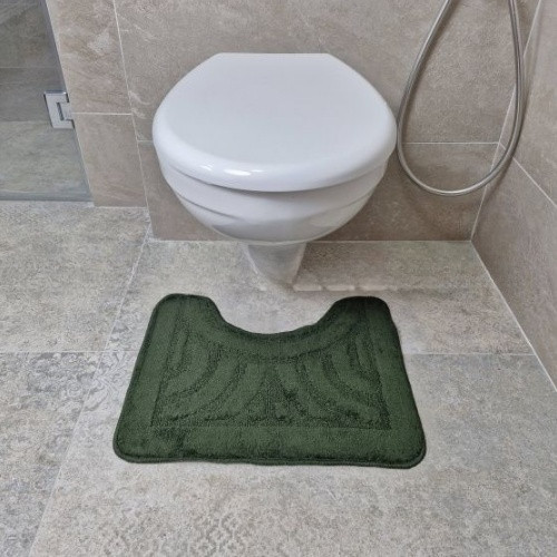 Килимок для ванної кімнати 50*40см U-виріз Орнамент Econom зелений поліпропілен Дариана Житомир - изображение 1
