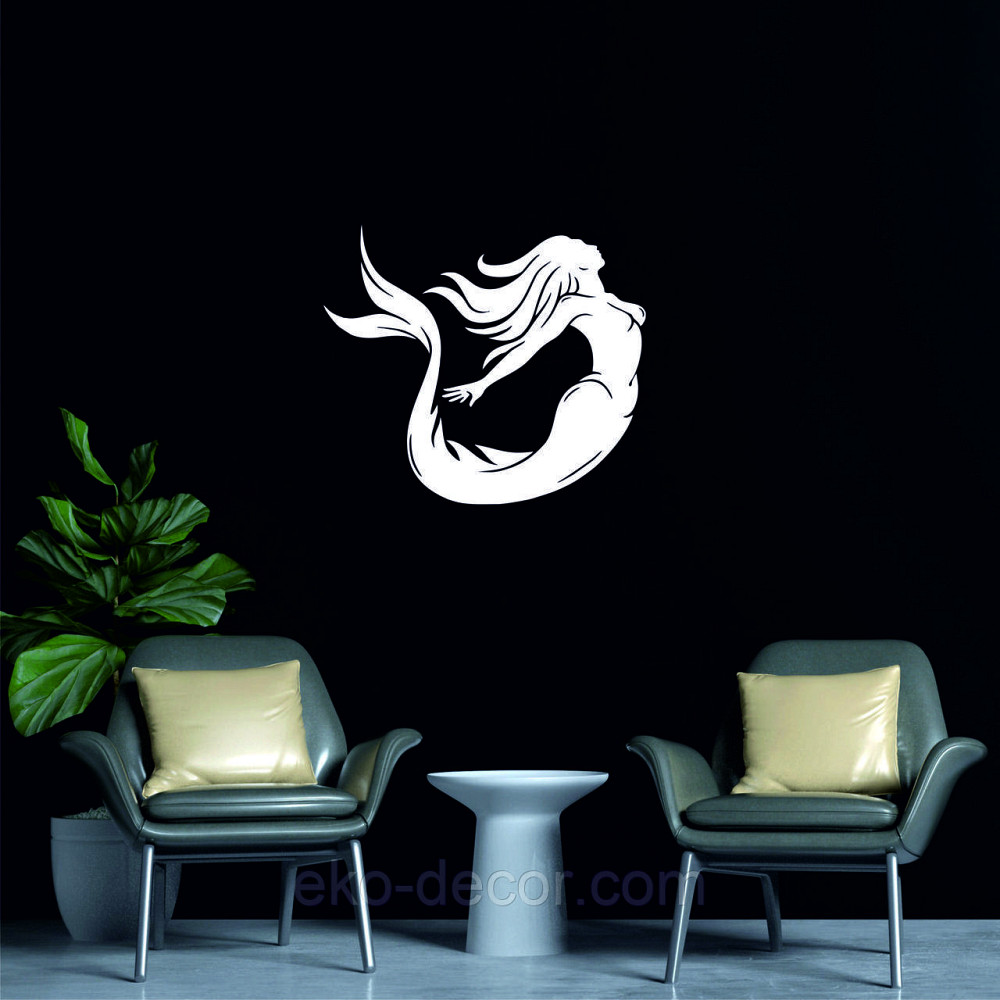 Декоративное настенное 3D Панно «Русалочка» Декор на стену с объемом 100*95 см, Белый Киев - изображение 7