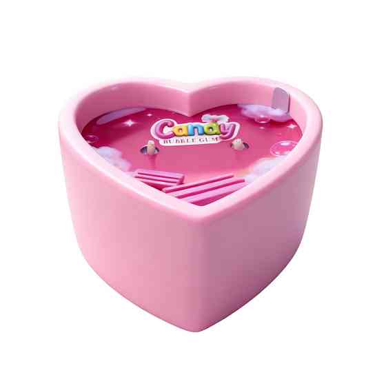 Масажна свічка з ароматом жуйки Candy Bubble Gum у формі серця, 70 мл Sex Aura Київ