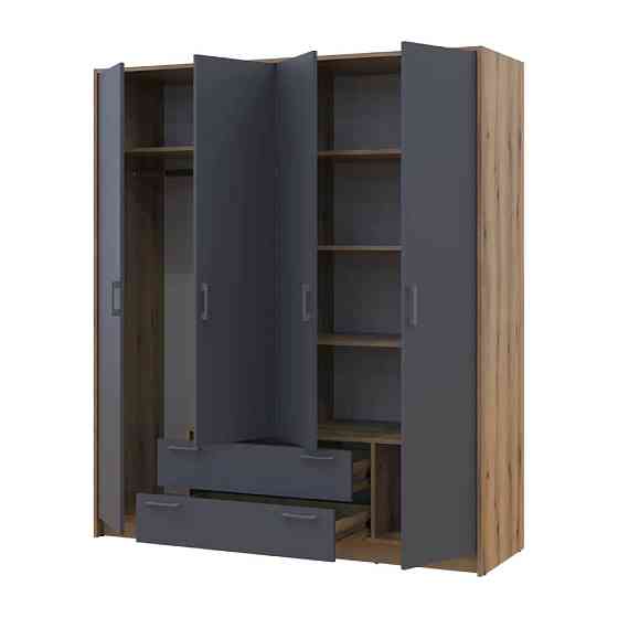 Шкаф для одежды Doros Ронди Дуб Артизан/Графит 4ДСП 160х52х195 DRS-011659 (80737824) Львов