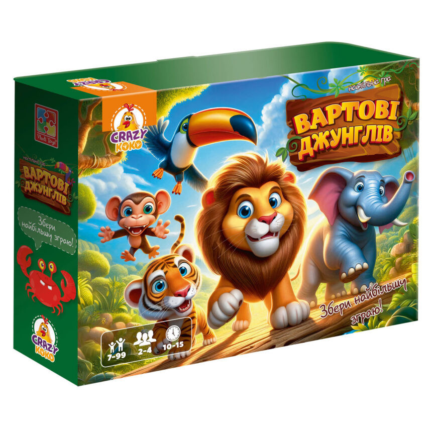 Гра настільна "Вартові джунглів" VT8055-47, 5 фішок з тваринами Вінниця - фото 1