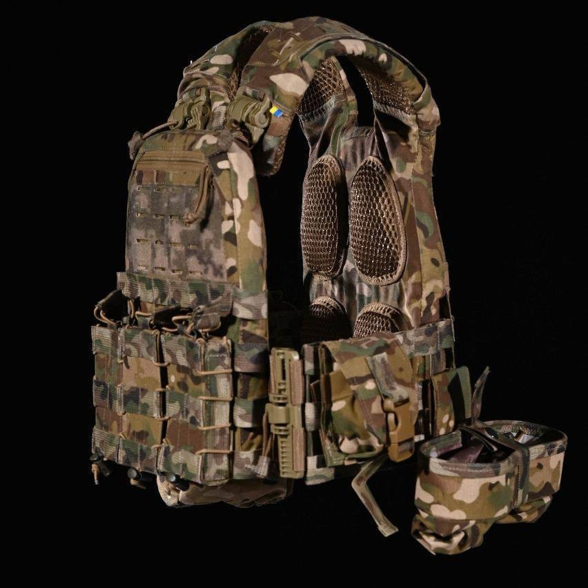 Тактична плитоноска М6 з комплектом підсумків (без плит) Мультикам Київ - фото 4