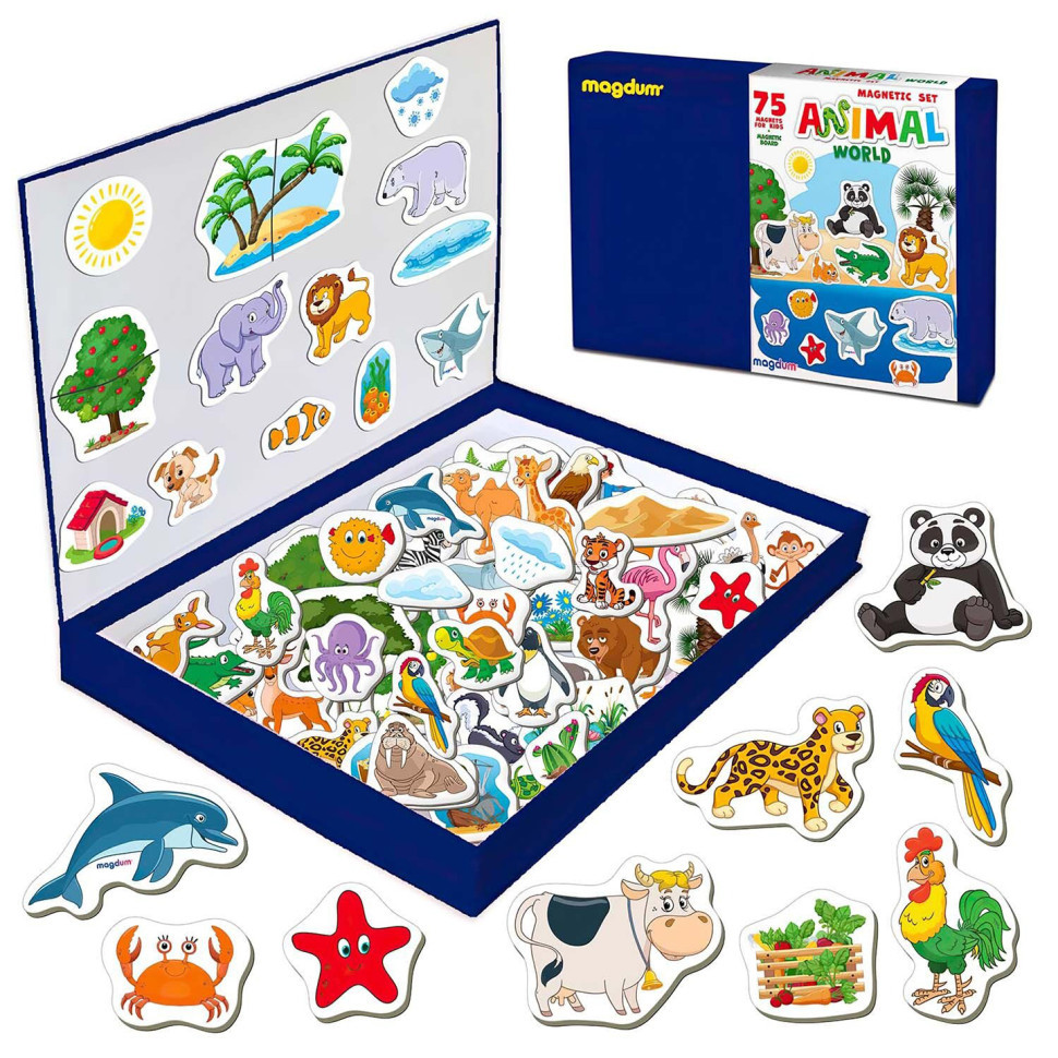 Набір магнітів Світ тварин Велика магнітна історія ML4032-05 EN 75 магнітів Вінниця - фото 1