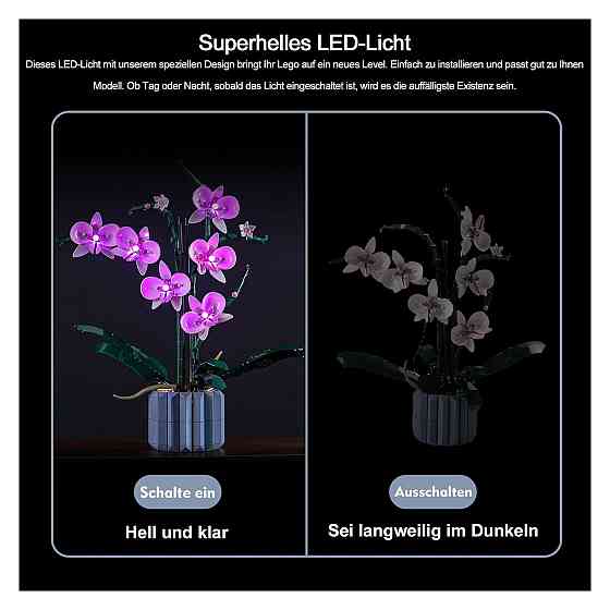 Світлодіодний набір LED підсвітки BrickBling сумісний з LEGO 10311 Orchid фіолетовий USB або батарейне живлення мідний провідник Київ