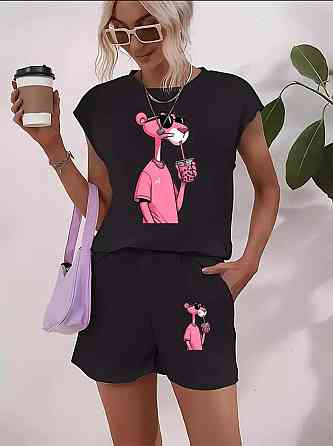 Жіночий костюм футболка з шортами Чорний 42/44 Харків