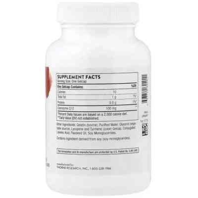Вітамінно-мінеральний комплекс Thorne Коензим Q10, 100 мг, CoQ10, 60 гелевих капсул (THR-62401) Вінниця