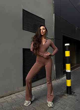 Женский теплый базовый комбинезон из микродайвинга на флисе Мокко, 46/48 Одесса