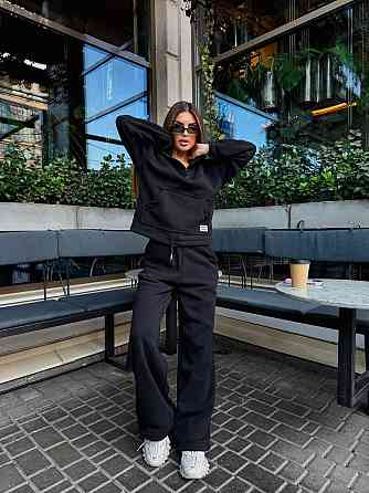 Жіночий стильний теплий повсякденний костюм двійка трёхнитка на флісі Одеса