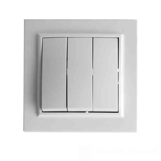 Вимикач потрійний, Enzo  білий Дніпро