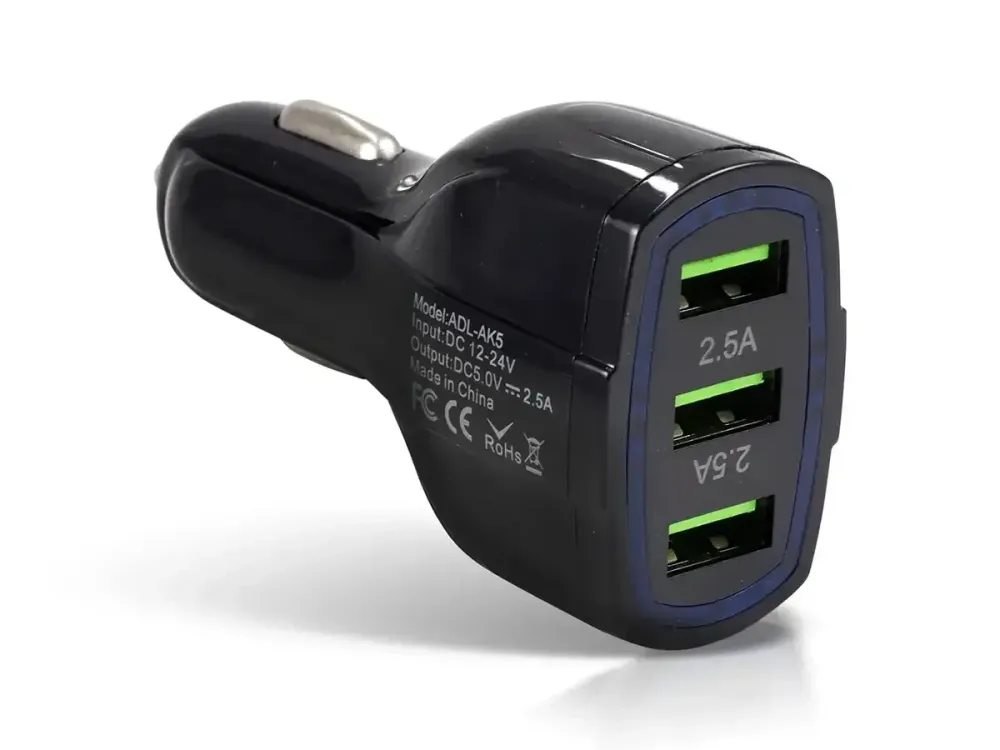 Зарядний пристрій автомобільний 12В 2,5А QC3.0 з 3 USB портами ADL-AK5 для швидкого заряджання гаджетів Одеса - фото 8