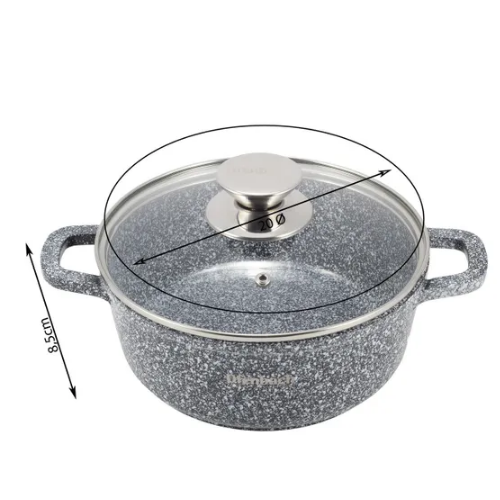 Каструля литий алюміній 2,3л 20*8см скляна кришка а/п Snow Marble 100500 Ofenbach Житомир