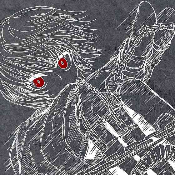 Футболка чоловіча з принтом аніме Мисливець × Мисливець Курапіка Емперор Тіме оверсайз (S/M/L) Черний Дніпро