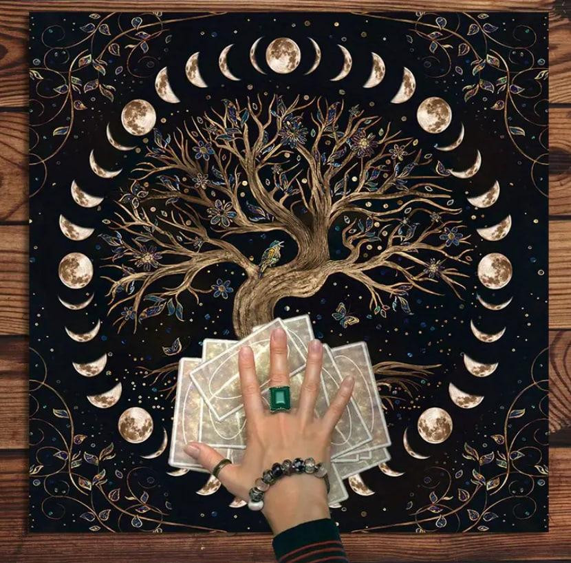Алтарная скатерть для карт Таро и Рун. Скатерть для гадания 49*49 см. Древо жизни Киев - изображение 1