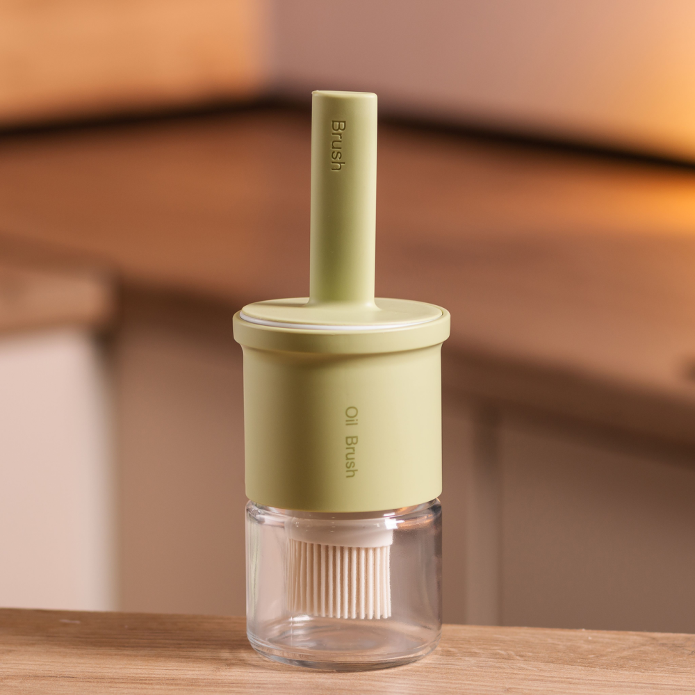 Банка для олії з пензликом 300 мл диспенсер з пензликом для оливкової, соняшникової олії Зелений HP-34-11GR Київ - фото 6