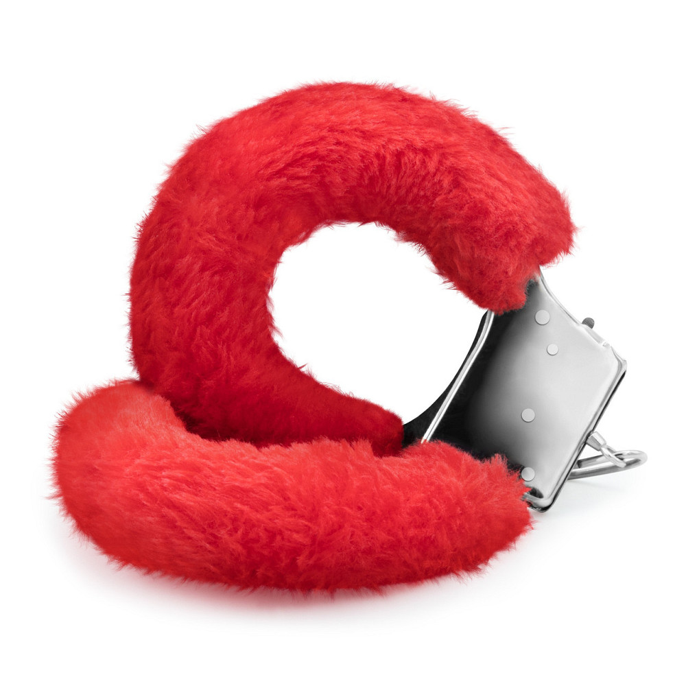 Наручники Love Cuffs Crushious металлические, с красным мехом Sex Aura Киев - изображение 1