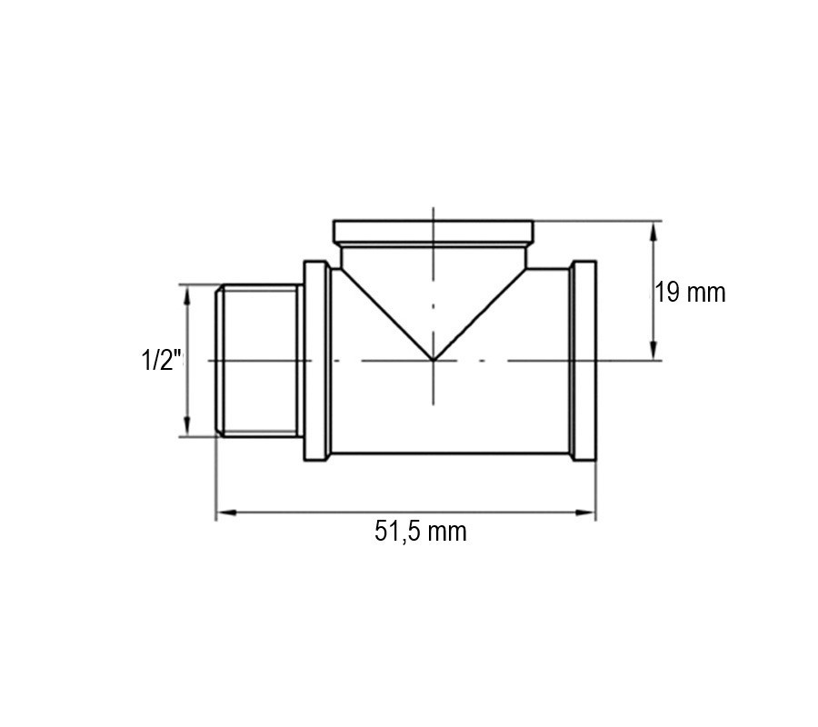 Тройник Koer KF.T06FFM.WN 1/2'' ВВН (без никеля) (KR3030) Киев - изображение 2