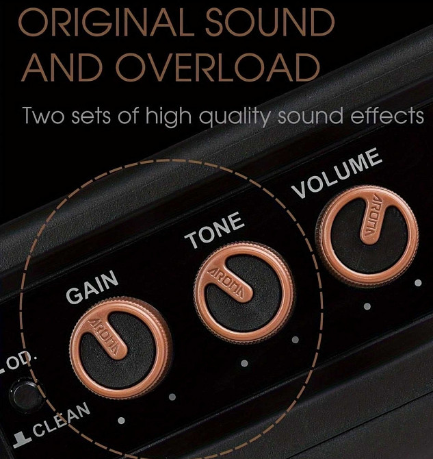 Комбоусилитель портативный для гитары Aroma AG-04, Bluetooth, 5 Ватт. Харьков - изображение 6