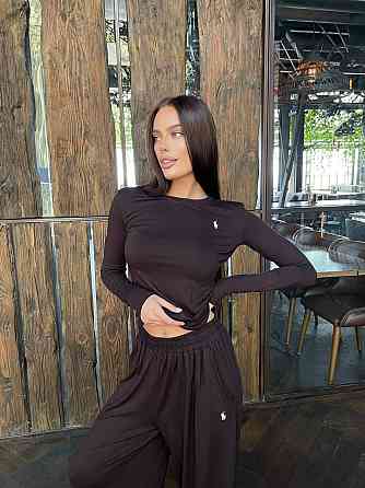 Женский базовый прогулочный костюм двойка: лонг и штаны вискоза Одесса