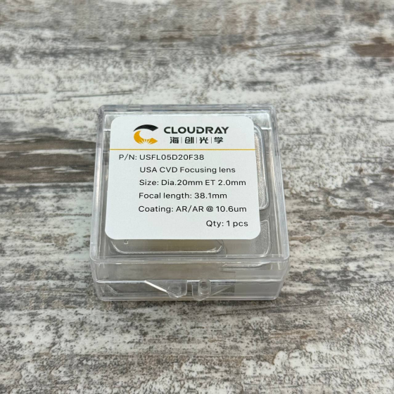 Линза Cloudray FocusPro ZnSe 20мм f38.1мм — премиум оптика для лазерного станка Киев